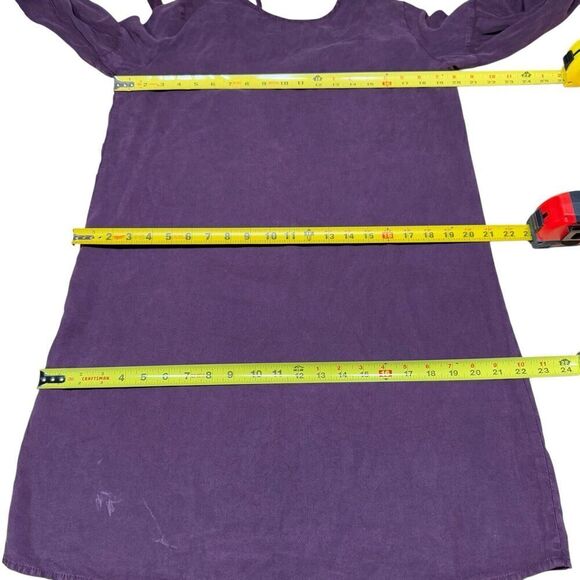 Anthropologie Cloth & Stone Tiffany Bell Sleeve Dress Burgundy Tie back M - Picture 9 of 12